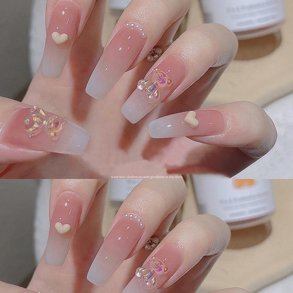 Túi 50 Móng Tay Giả Trong Suốt Siêu Mỏng Hình Chữ T Cho Nữ