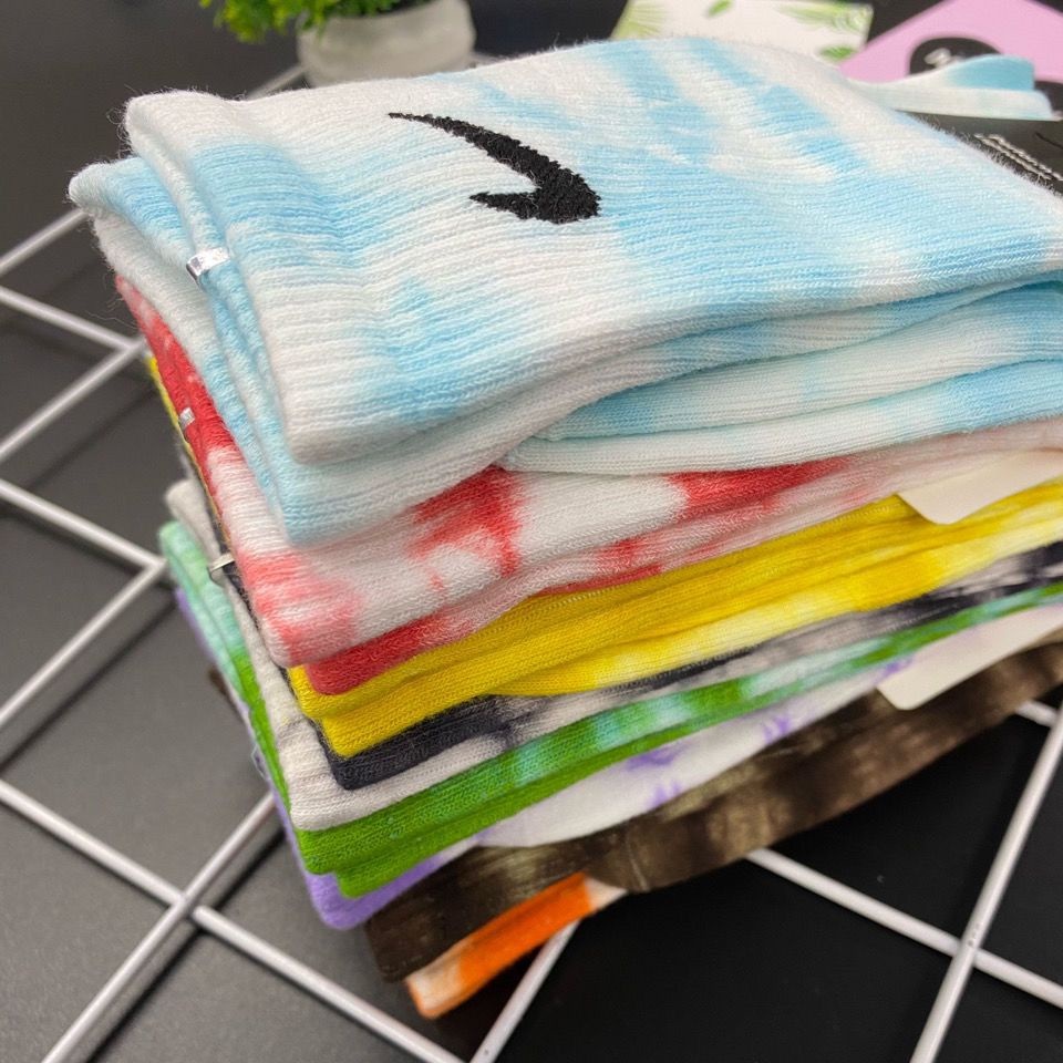 Vớ Cotton Dài Màu Nhuộm Phong Cách Thể Thao Thời Trang Cho Nam Và Nữ