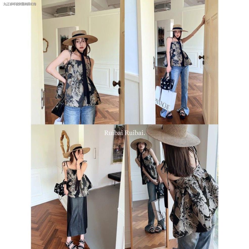 Áo Hai Dây Thắt Nơ Phong Cách Châu Âu Thời Trang Mùa Hè Hàng Mới 2022 Dành Cho Bạn Nữ