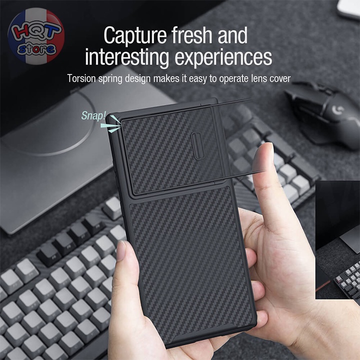 Ốp lưng Nillkin Synthetic Fiber S Case S23 Ultra sợi carbon bảo vệ camera