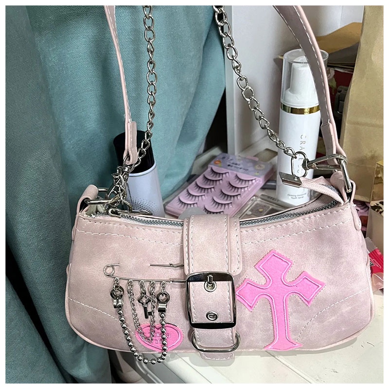 Mischa Túi Đeo Chéo Vai Bằng Da PU Màu Hồng Ngọt Ngào Và Mát Mẻ Thời Trang Cho Nữ