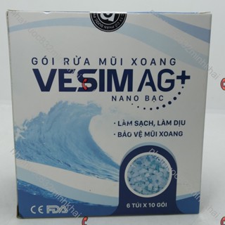 Muối Rửa Mũi Xoang VESIM AG+ nano bạc hộp 60 túi - Khô mũi, ngạt mũi, chảy nước mũi do lạnh, cảm cúm