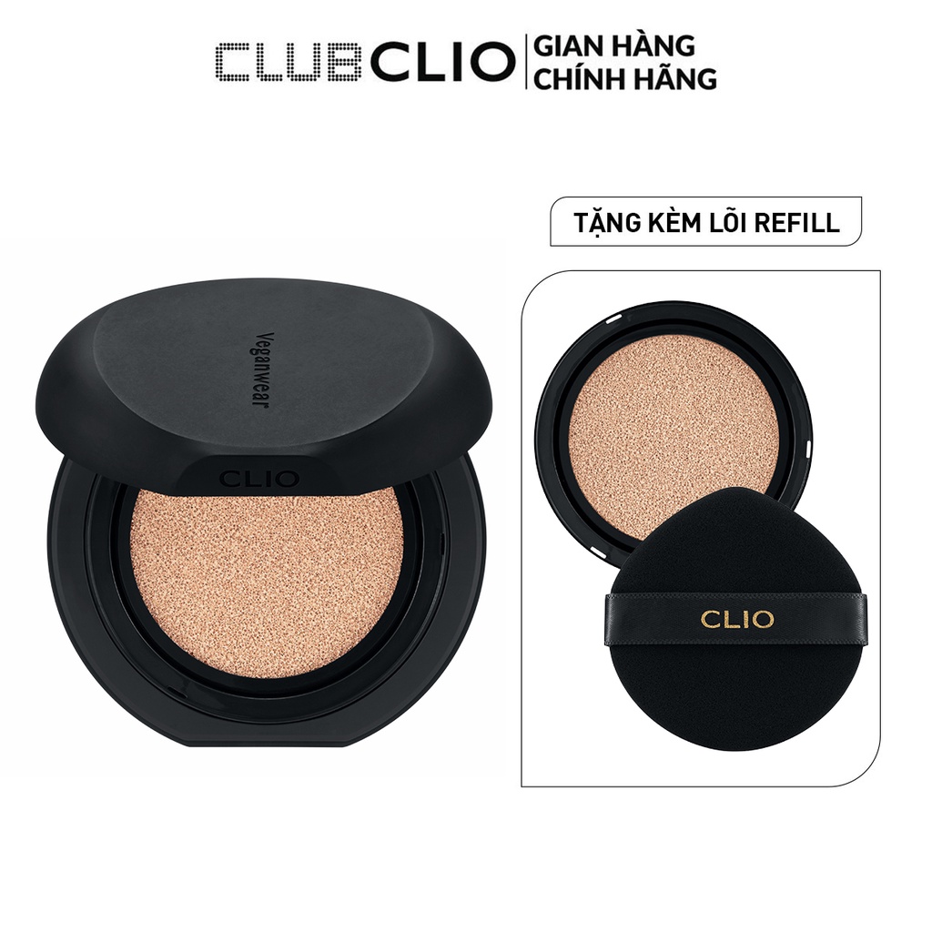 Phấn Nước Thuần Chay Clio Vegan Wear Ceramide Velvet Cushion 15G (Tặng 1 lõi Refill)