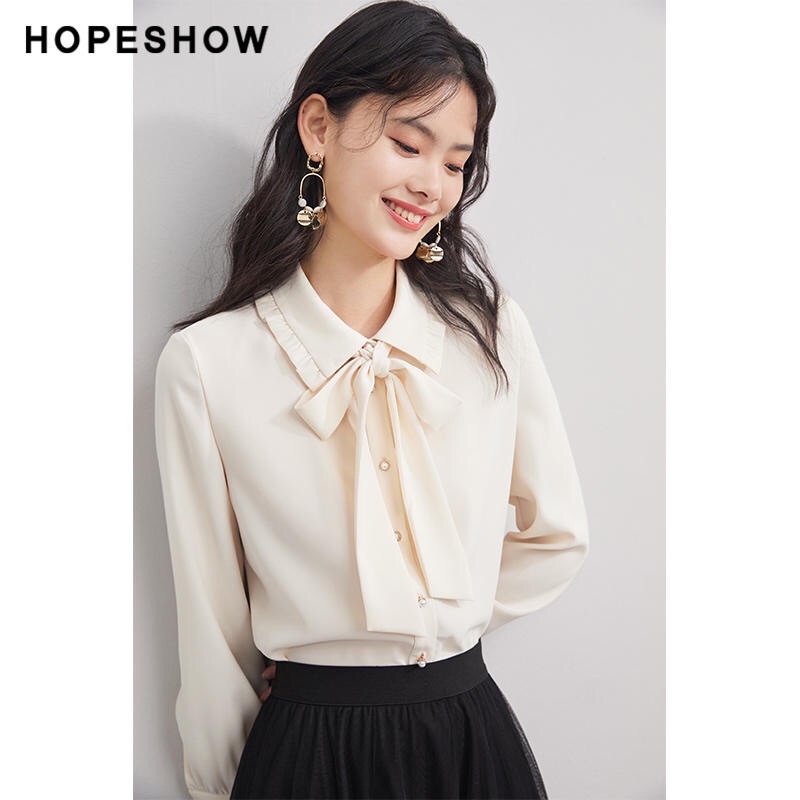 Áo sơ mi phối nơ Hopeshow