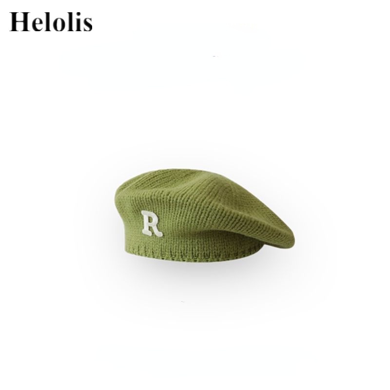 Mũ Beret Len Dệt Kim In Chữ R Thời Trang