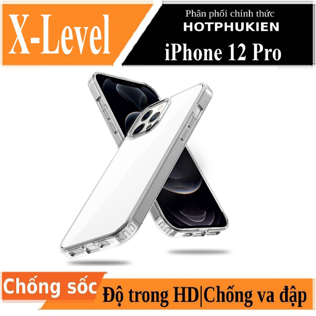 Ốp lưng chống sốc cho iPhone 12 / 12 Pro / 12 Pro Max mỏng 0.8mm hiệu X-Level Sparkling - hotphukien phân phối