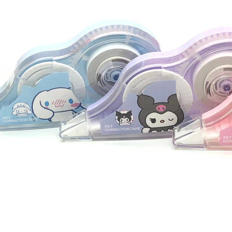 1 Cuộn Băng Dính Xóa Lỗi Hình Sanrio Mymelody Kuromi Cinnamoroll Màu Trắng Tiện Dụng Cho Học Sinh / Văn Phòng
