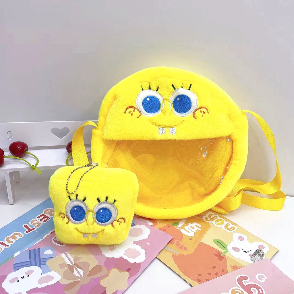 Túi Đeo Chéo Cỡ Lớn 20cm Hình Sanrio Disney Kuromi My Melody Cinnamoroll Dâu Tây Gấu Lotso Spongebob Kirby Nhật Bản Nhồi Bông Đáng Yêu