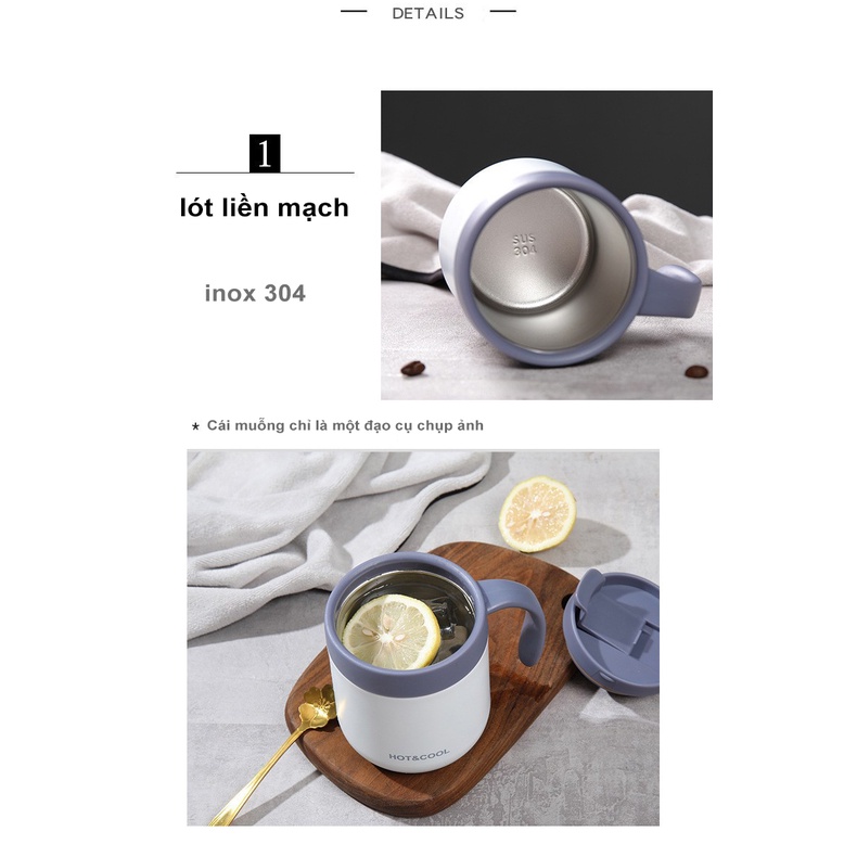 Cốc Giữ Nhiệt Đựng Coffee Hot and Cool - Ly Giữ Nhiệt Inox 304 Cao Cấp An Toàn Cho Sức Khỏe Dung Tích 350ml và 500ml