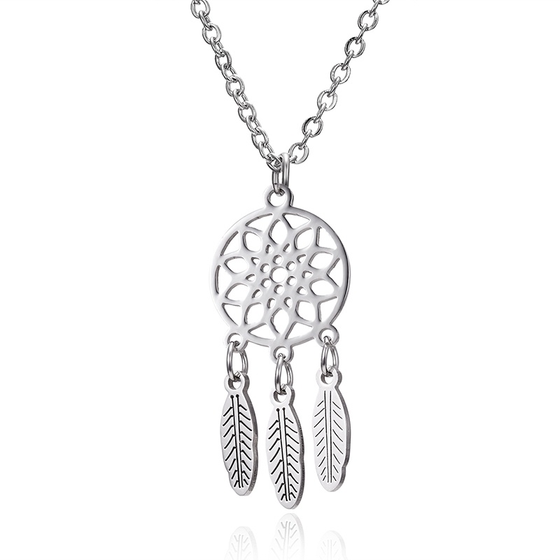 Fancyqube Vòng cổ Mặt Dreamcatcher / Voi / Mèo / Thiên Thần Bằng Thép Không Gỉ Thời Trang Cho Nữ