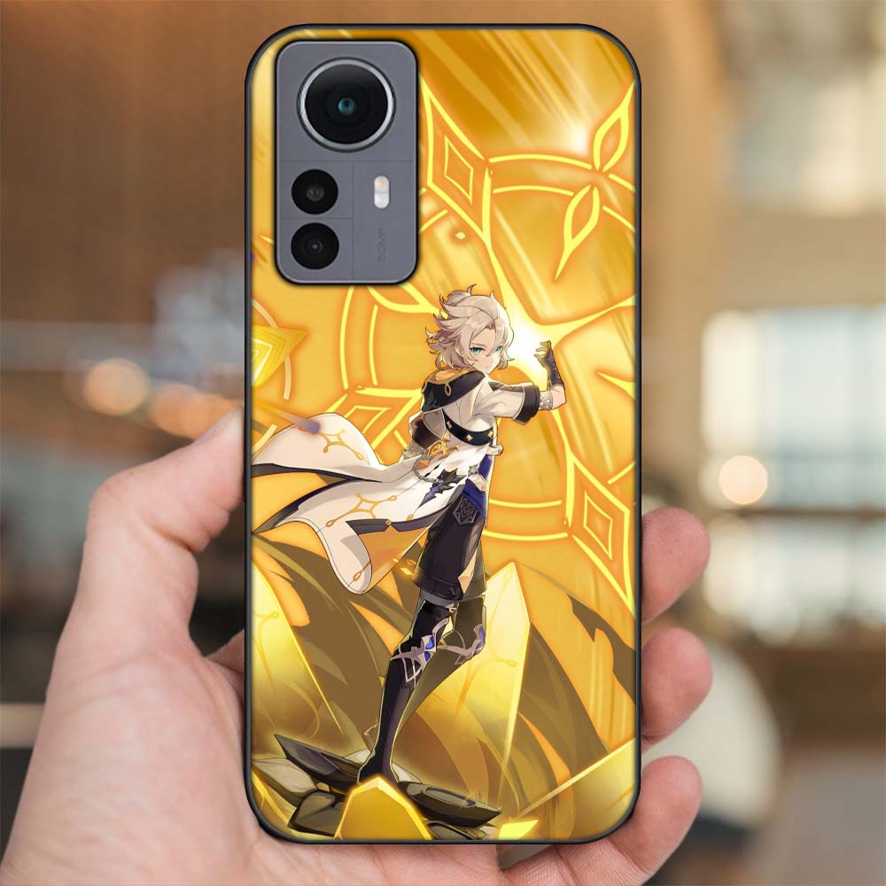 Ốp lưng Xiaomi 12 Pro 5G viền đen in hình Albedo Genshin Impact
