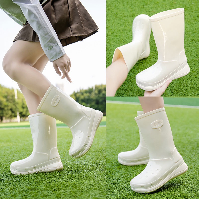 One Giày Bốt Đi Mưa Cổ Cao Chống Trượt Không Thấm Nước Thời Trang Cho Nữ