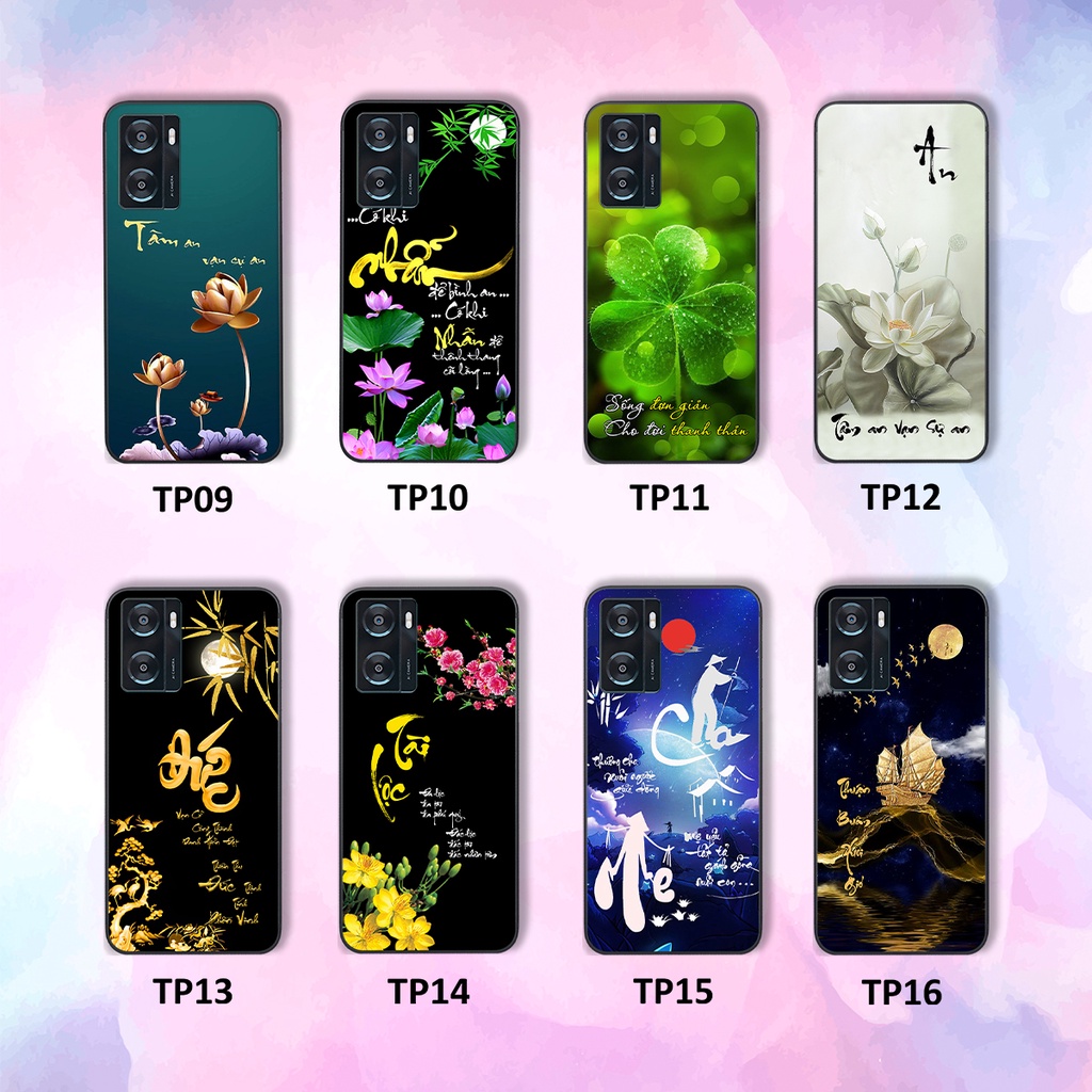 Ốp lưng Oppo A57 - A57 5G - Ốp Oppo in hình chữ thư pháp tâm an, cha mẹ , tài lộc đầy ý nghĩa