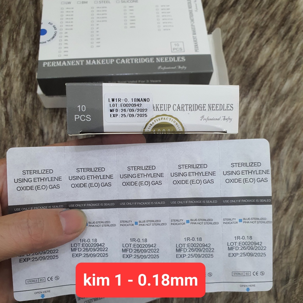 1 hộp 10 cây kim 1 size 0.18mm dùng cho máy Blackpearl, black pearl 3, máy kỹ thuật số, xăm môi mày mí, sợi sexybrows
