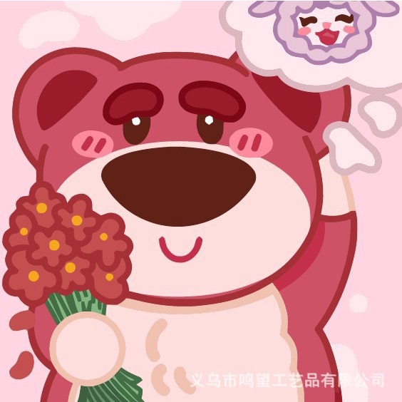 Tranh Số Hóa 20X20, Tranh Tô Màu Gấu Lotso Strawberry Bear Gấu Dâu Hồng  Tặng Kèm Bộ Màu Và Bút Vẽ | Shopee Việt Nam