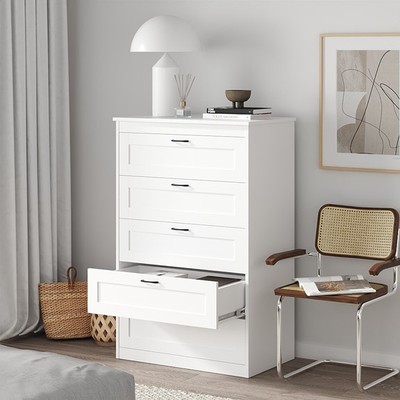 SENGE, Tủ đựng đồ tân cổ điển 5 ngăn kéo DRA_103, 82x50x126cm, tủ gỗ Scandi Home