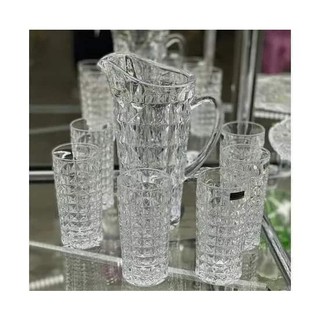 Bộ bình + 6 cốc Bohemia Diamond (Dòng kim cương- Đỉnh cao của pha lê cao cấp)
