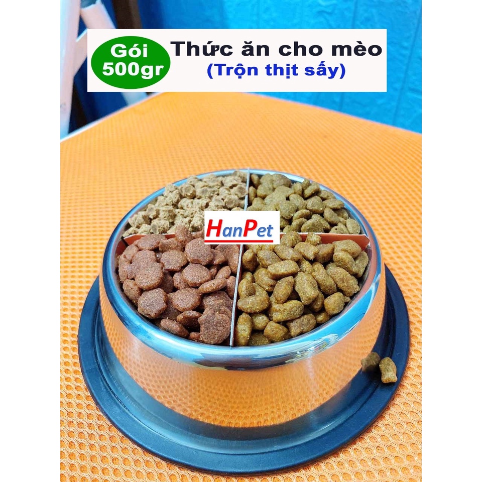 Orgo 500 trộn- Hạt cho mèo biếng ăn thức ăn trộn thịt sấy cat eye catsrang