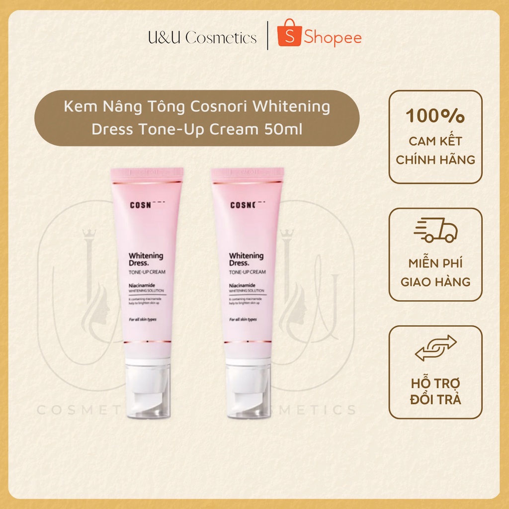 Kem Nâng Tông Cosnori Whitening Dress Tone-Up Cream Dưỡng Trắng 50ml