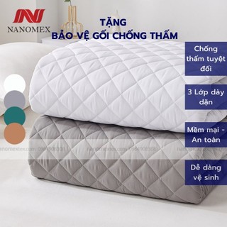 Tấm lót đệm chống thấm cho bé 3 lớp trần bông Nanomex  an toàn cho da, không nóng bí, sột soạt