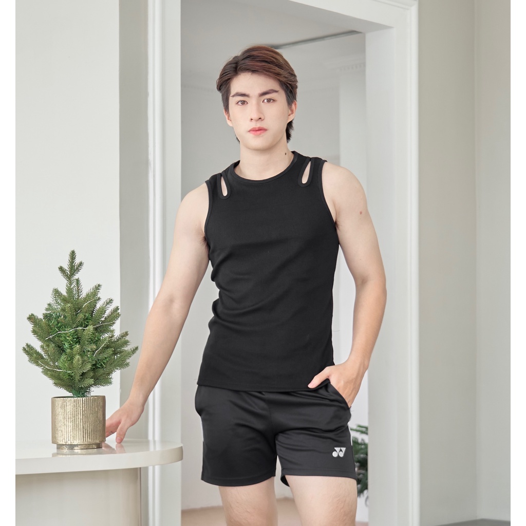 Áo Thun Tanktop Ba Lỗ Nam Cổ Tròn Khoét 2 Bên Vai Cotton Tăm Gân Thương Hiệu Mr Twins