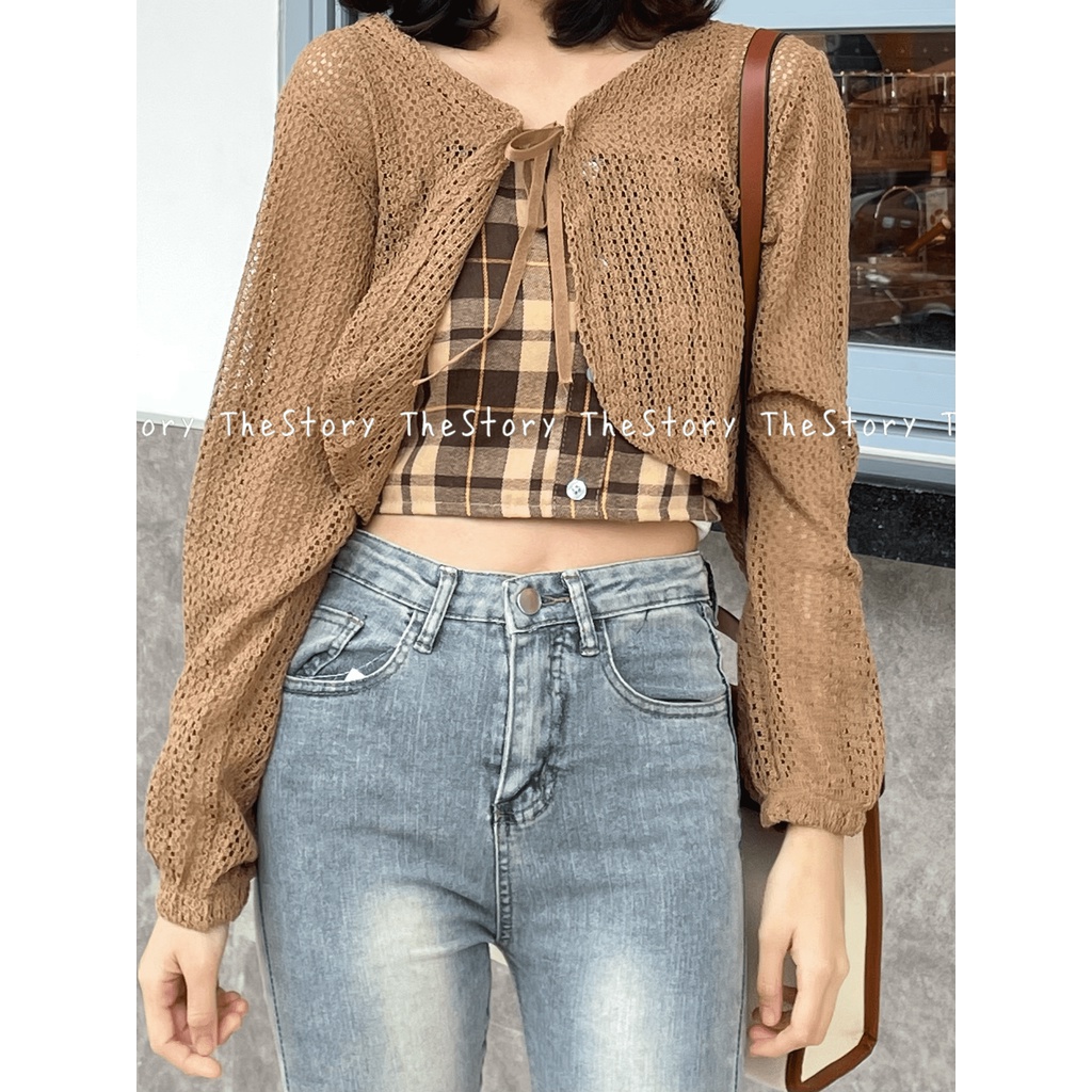 Quần jean dài ống loe tua rua gấu  Q854