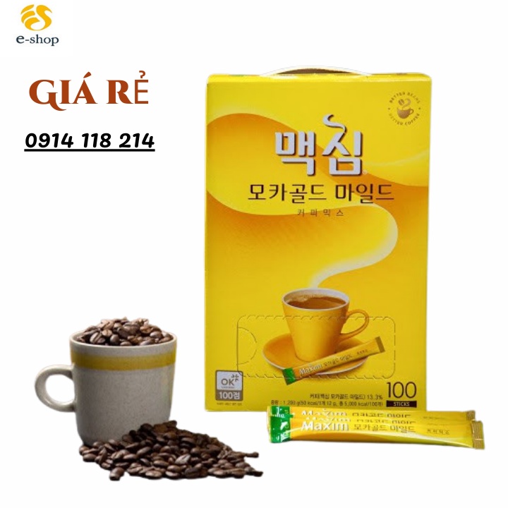 Cà phê Maxim Mocha 12g*100 gói Hàn quốc hộp 100 gói 맥심 커피 화이