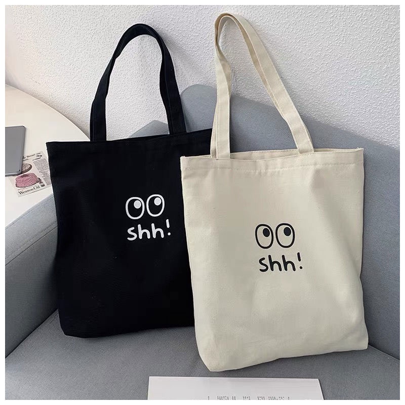 CHIC JOY / Tote Một Vai Bằng Vải canvas Thân Thiện Với Môi Trường Bảo Vệ Môi Trường Cho Nữ Sinh