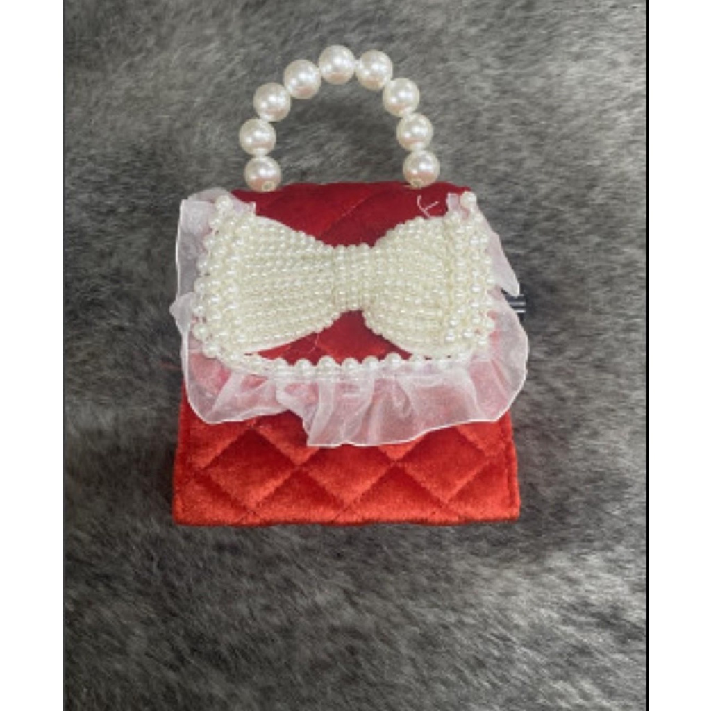 PVN57263 Túi Dạ Quai Ngọc Màu Đỏ Cho Bé Siêu Dễ Thương