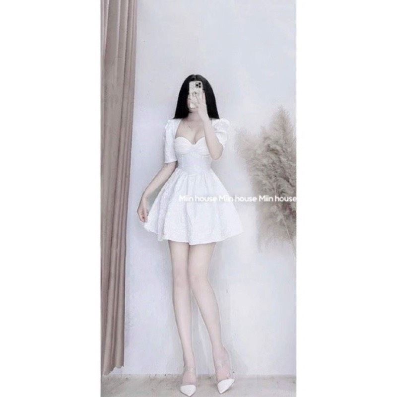 Đầm Xốp Hoa Dáng xoè úp ngực siêu xinh