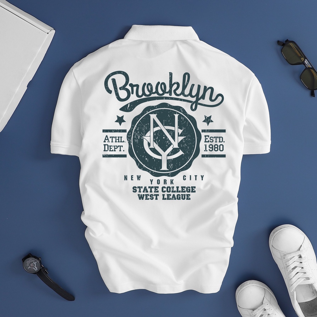 Áo Polo Brooklyn Vintage Nam Nữ Tay Ngắn Chất CVC cá sấu cao cấp, Thoáng Mát ,Phong Cách Trẻ Trung