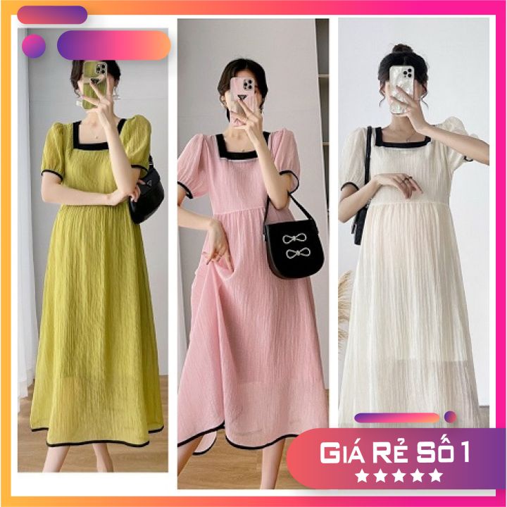 VÁY BẦU CHẤT ĐẸP THIẾT KẾ NHẸ NHÀNG SANG TRỌNG- ĐẦM BẦU CÔNG SỞ TIỂU THƯ MẶC BẦU VÀ SAU SINH