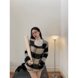 ✿мᴇι✿ Bộ váy dạ bông kẻ sọc tone ấm trendy JAN2308
