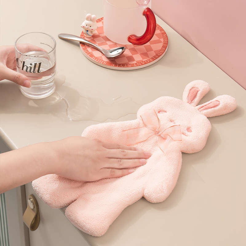 Dreamerhouse Khăn Lau Tay Có Thể Treo Hình Thỏ Dễ Thương Sáng Tạo Hấp Thụ Nước Sáng Tạo Cho Trẻ Em