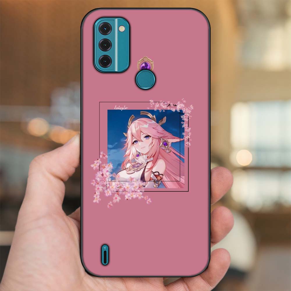 Ốp lưng Nokia C31 viền đen in hình Yae Miko Genshin Impact