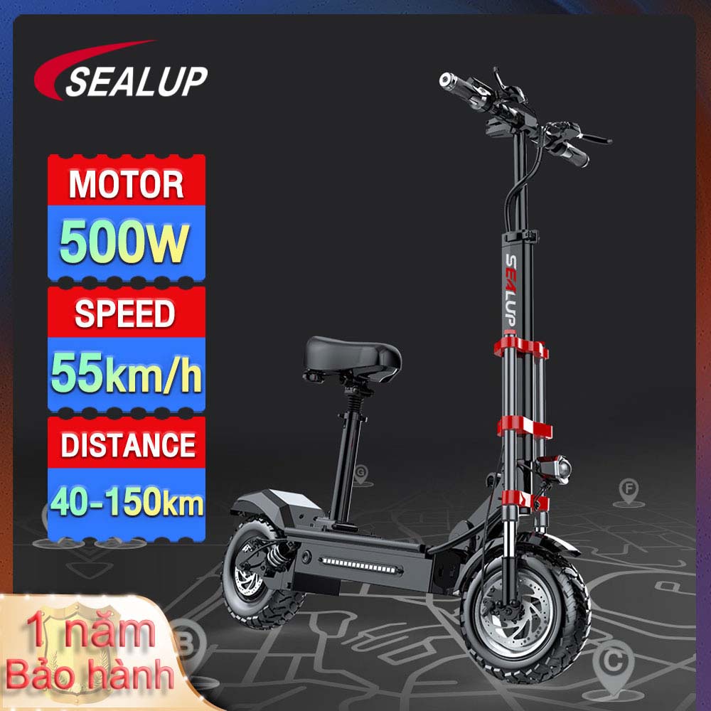 SEALUP Q20 Xe điện hiệu suất cao giảm chấn thủy lực có thể gấp lại xe điện địa hình Thế hệ thứ tư Đồng hồ LCD 500w/1000w
