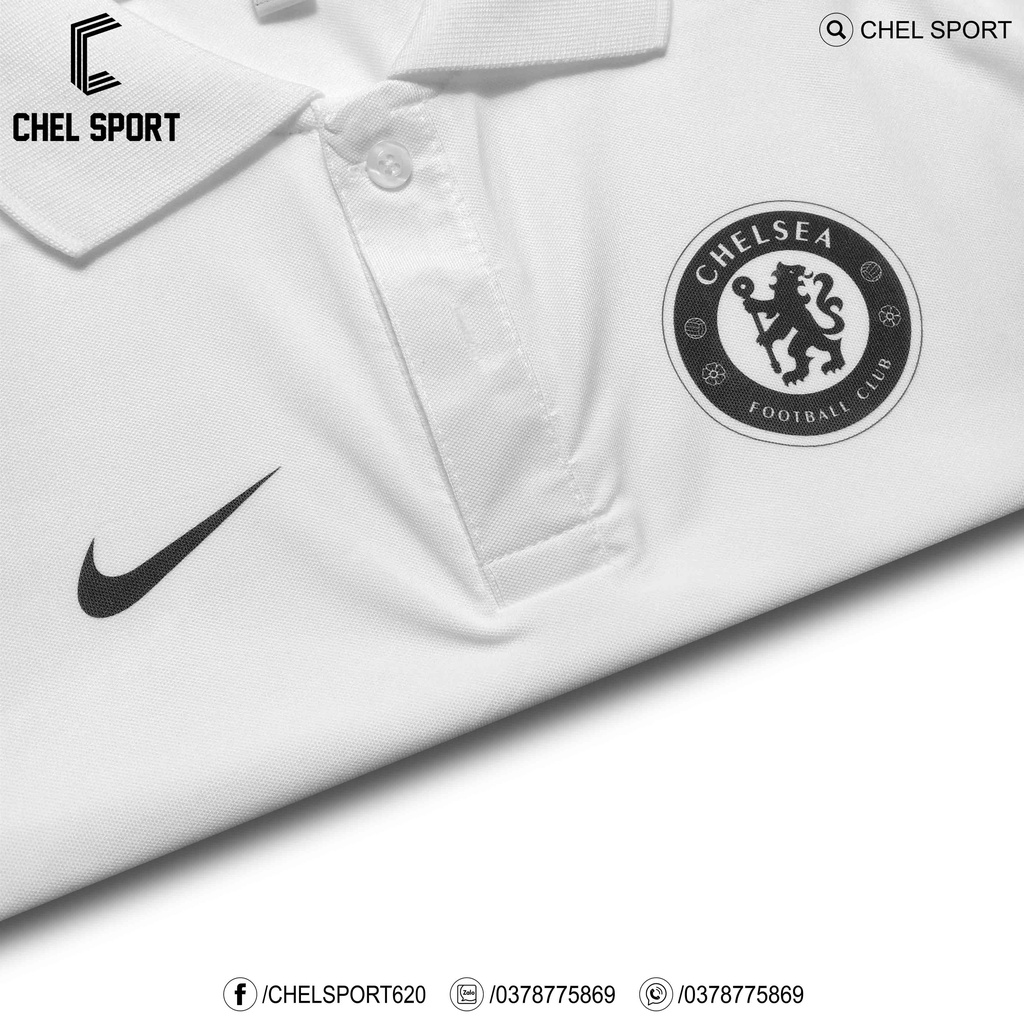 Áo polo logo thêu Chelsea 2rd 2023