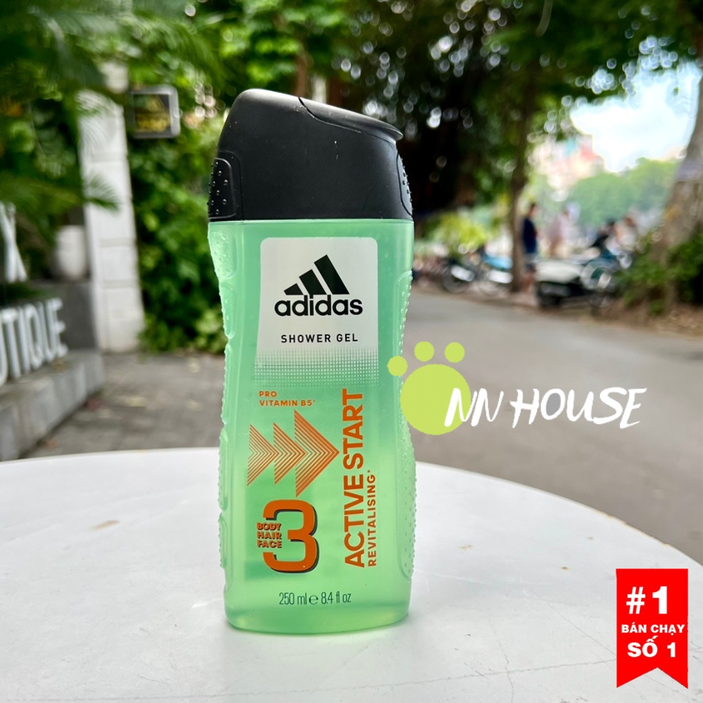 Sữa tắm gội nam 3 in 1 Adidas Pháp 3in1 mặt, cơ thể và tóc hương thơm men, shower gel khử mùi, dưỡng ẩm body wash, hair
