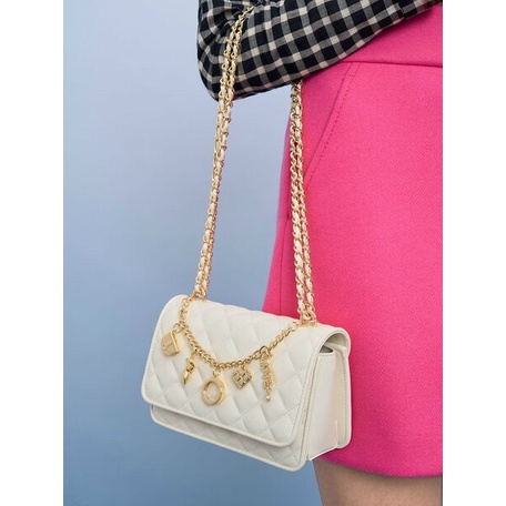 {BẢN QUÀ TẶNG} Túi kẹp nách + đeo chéo  full box size 20cm*8cm*13cm kèm charm tháo rời CK2-70840477 đủ màu