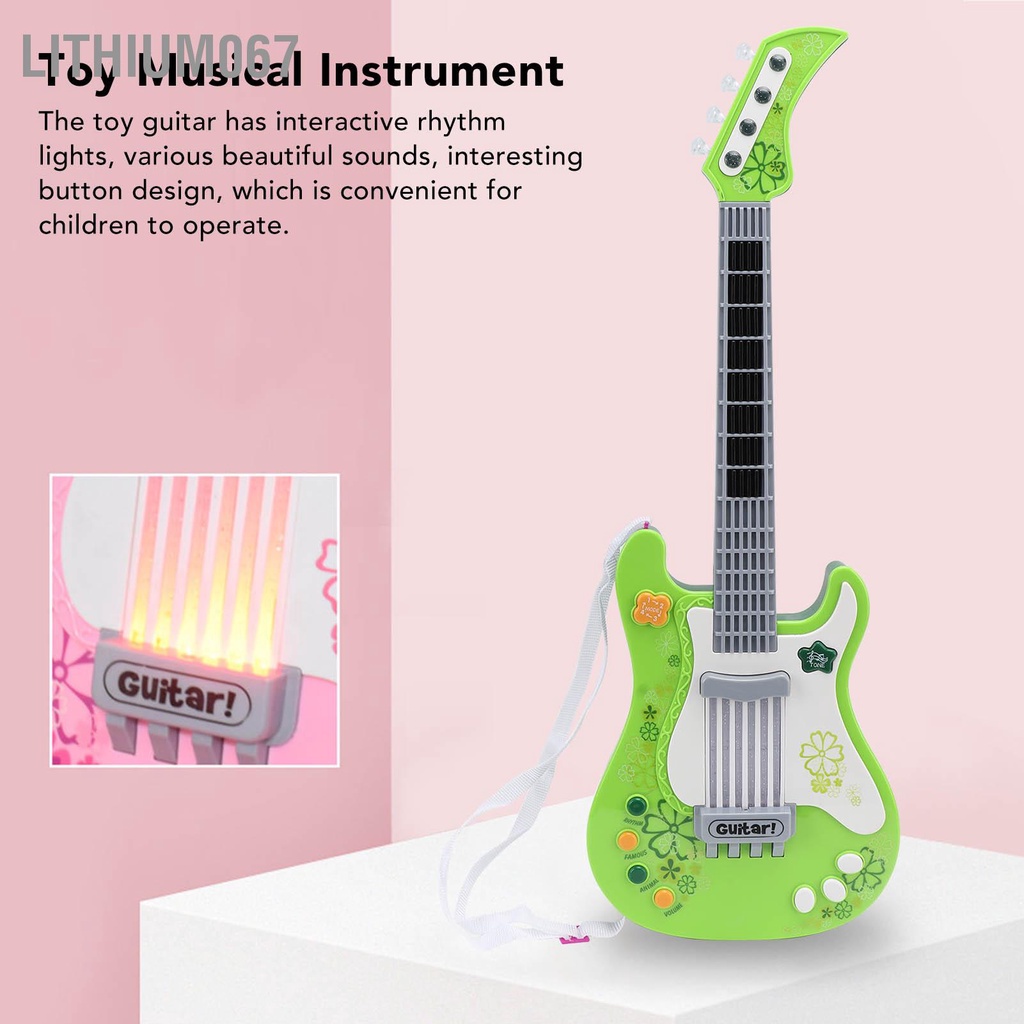 Lithium067 Trẻ Em Mô Phỏng Đàn Guitar Điện Tử Đa Chế Độ Thông Minh Đồ Chơi Nhạc Cụ Bằng Nhựa