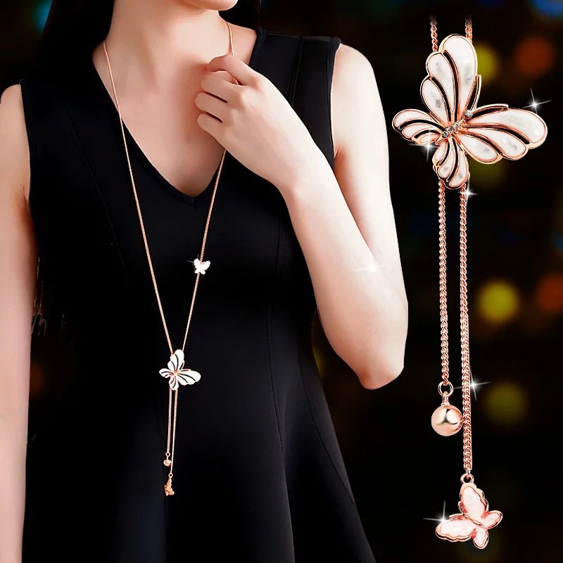 Vòng cổ Dài Mặt Hình Bướm Có Thể Điều Chỉnh Kích Cỡ