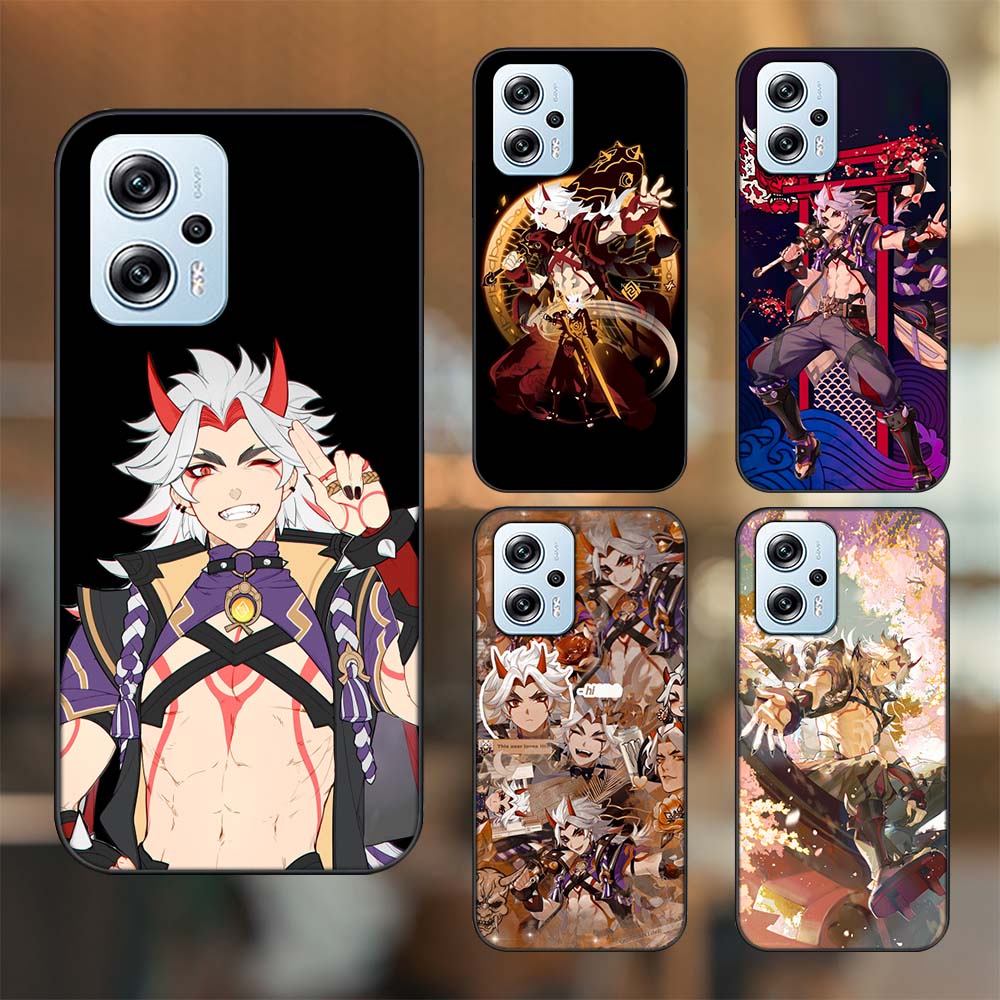 Ốp lưng Poco X4 GT viền đen in hình Arataki Itto Genshin Impact