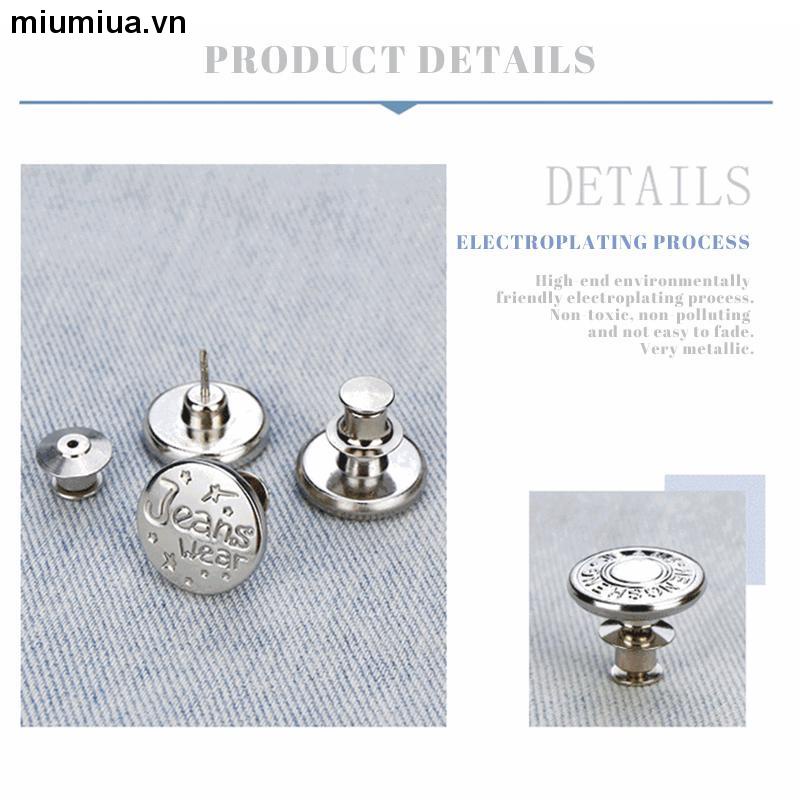 miumiuaNút cài quần jean bằng kim loại có thể tháo ra và điều chỉnh tiện lợi cho nữ