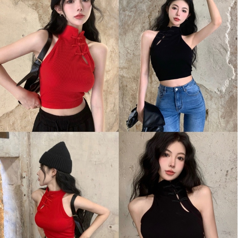 Áo Tank Top Sát Nách Cổ Lọ Thời Trang Đường Phố Cá Tính Cho Nữ