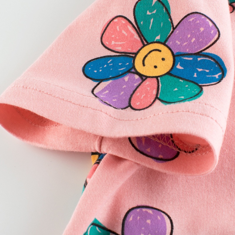 Áo Thun Ngắn Tay In Hình Gấu Hoạt Hình Dễ Thương Cho Bé 2-8 Tuổi