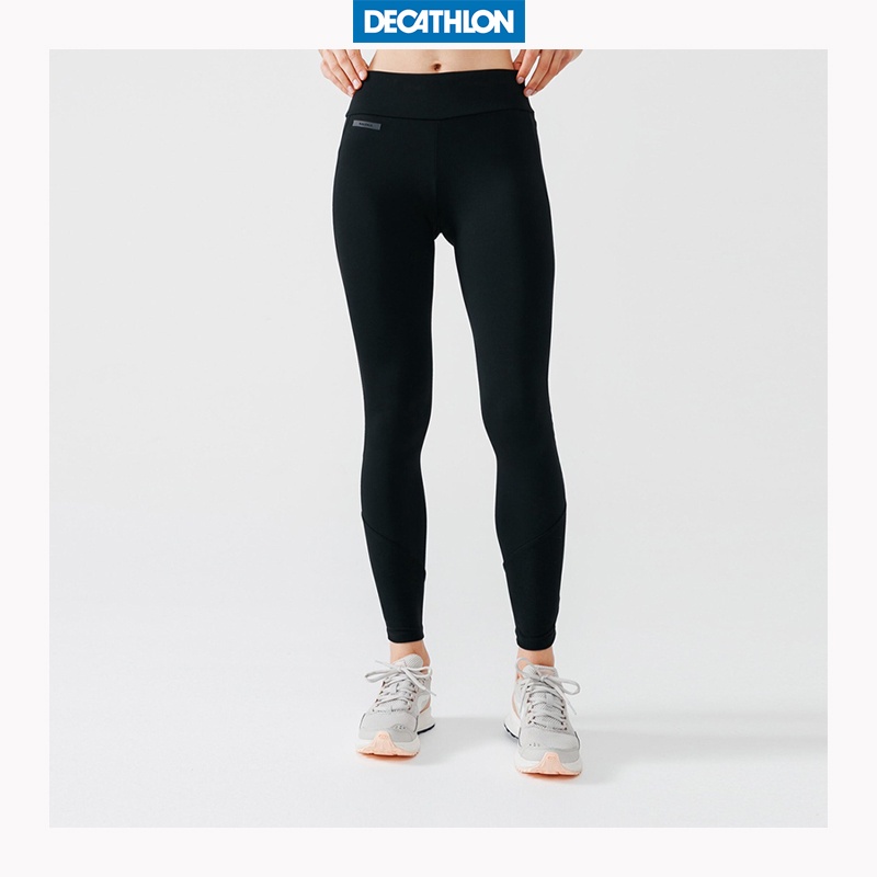 Quần bó chạy bộ giữ ấm run warm cho nữ màu đen DECATHLON kalenji mã 8552601