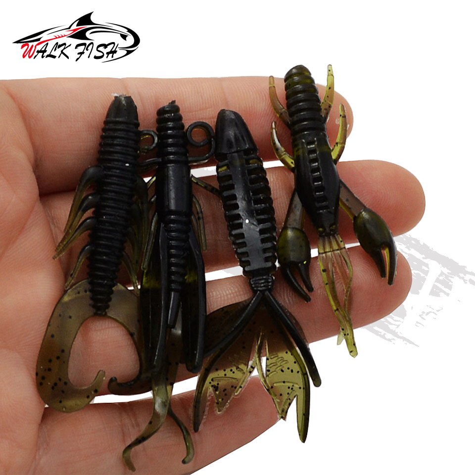 Set 4 Mồi Câu Cá Giả Hình Con Sâu Bằng Silicone