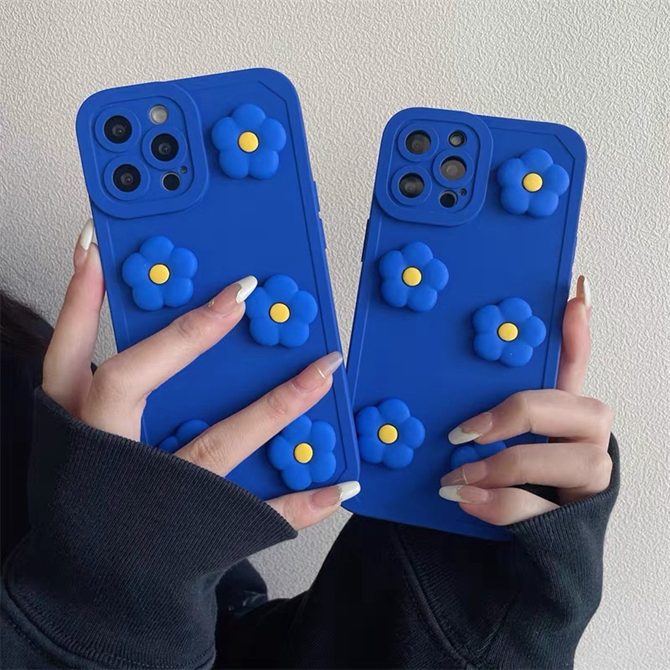Ốp Điện Thoại Mềm Nhám Hình Hoa 3D Dễ Thương Cho iPhone 7 8 6 6S Plus 11 12 13 14 Pro MAX Plus Mini X XR XS MAX SE 2020 2022