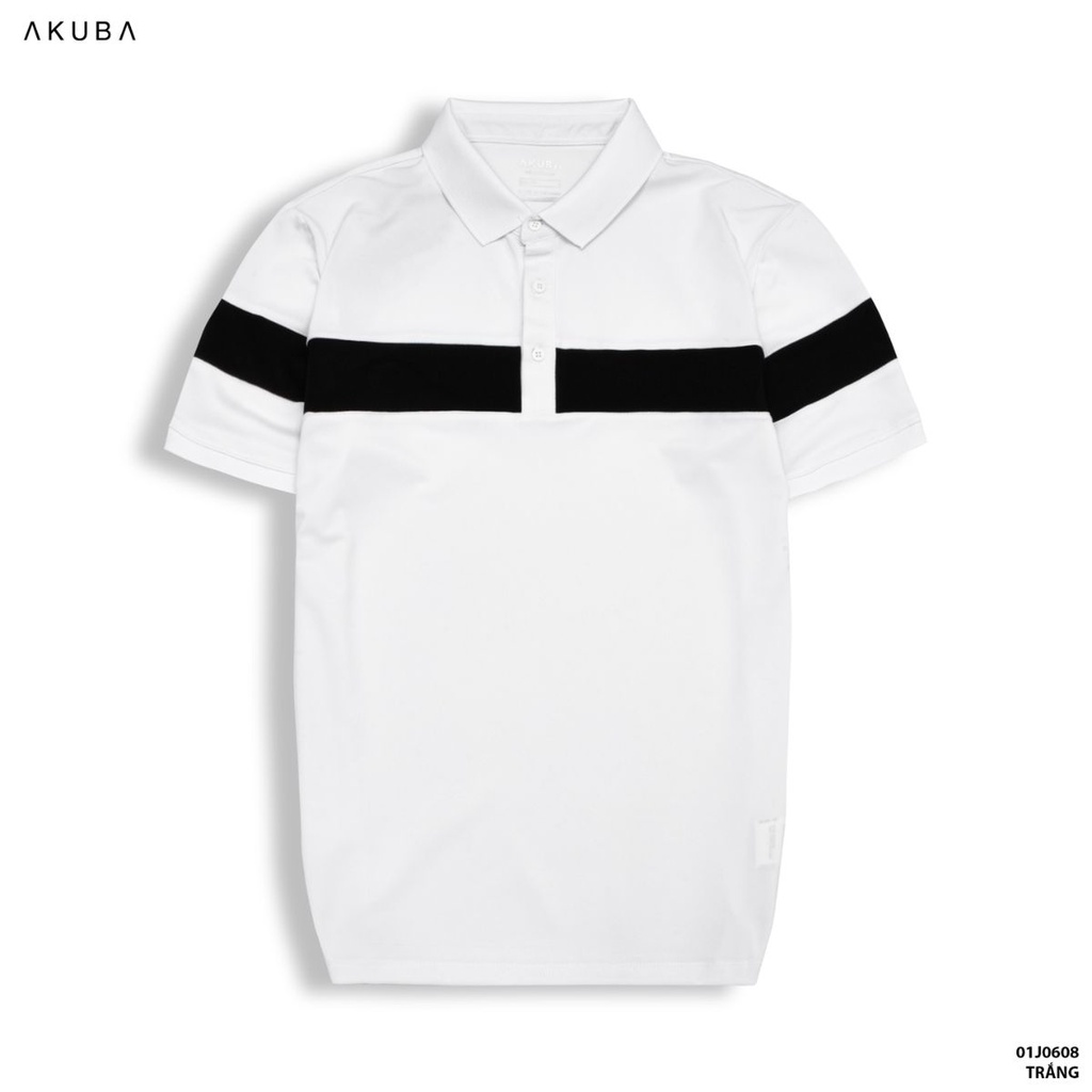 Áo polo nam vải cá sấu cotton AKUBA form slimfit, chất liệu thoáng mát, mềm mại, thấm hút mồ hôi tốt |01J0608