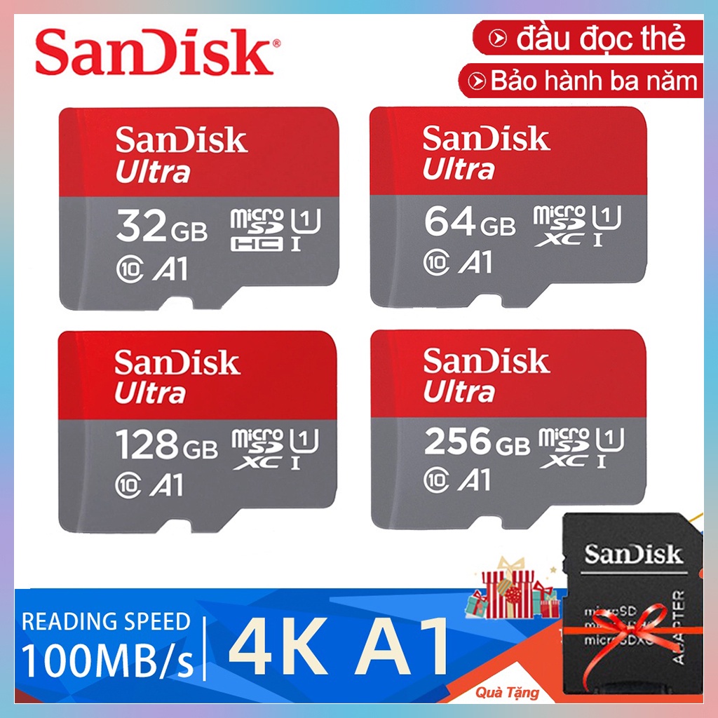 Thẻ Nhớ Sandisk 32GB / 64GB / 128GB SDHC Tốc Độ Cao Với Máy Ảnh 100MB / S | BigBuy360 - bigbuy360.vn